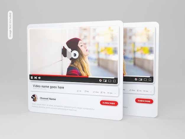 PSD youtube-plyer 3d-rendering-mockup