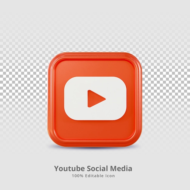 Youtube Social Media 3D-Rendering-Symbol