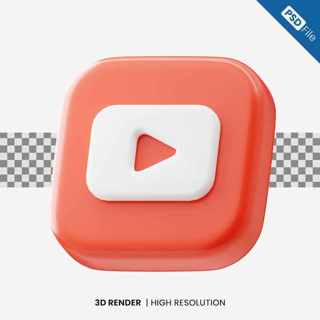 YouTube Social Media 3D-Symbol