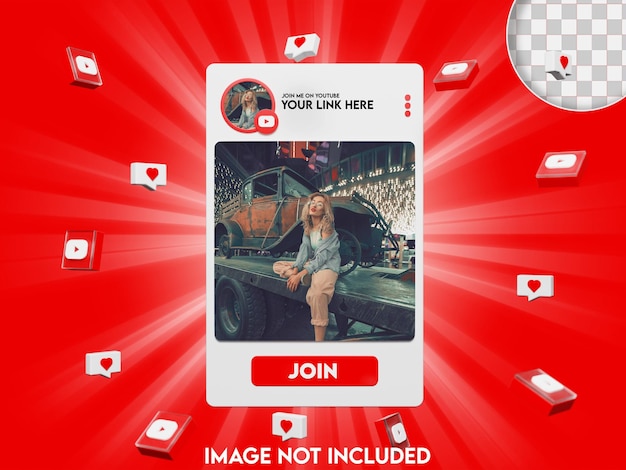 Youtube social media mockup 3d