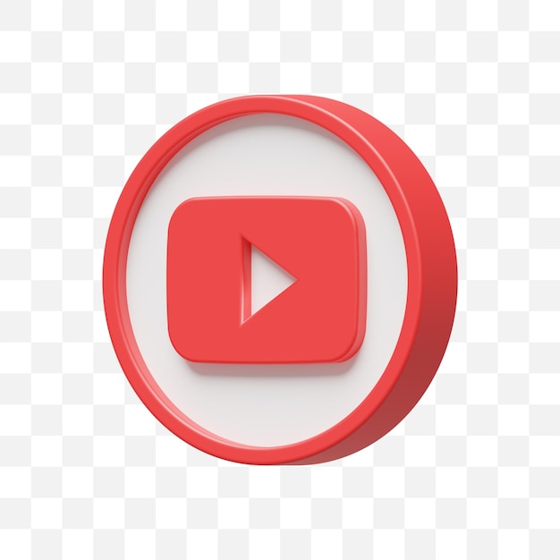 PSD youtube-social-media-symbol 3d