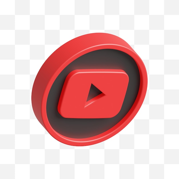 PSD youtube-social-media-symbol 3d