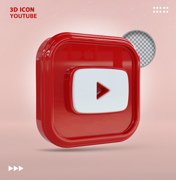 Youtube-symbol 3d-konzept