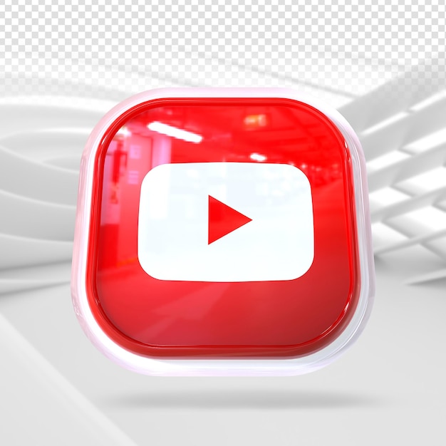 PSD youtube symbol 3d social media