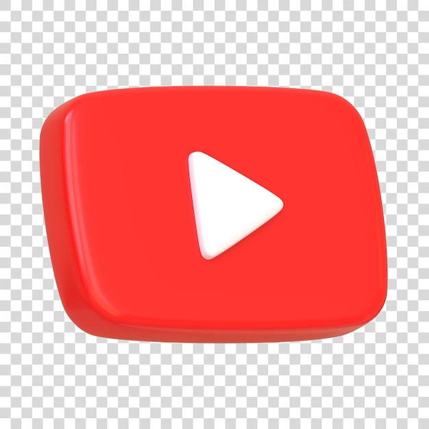 YouTube-Symbol isoliert auf weißem Hintergrund. Wiedergabetaste für Video und Audio. Logo der Social-Media-App