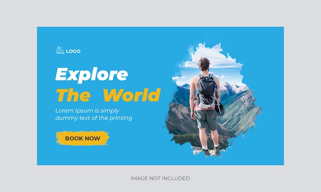 Youtube-thumbnail-design für reisebüros und video-thumbnail des webbanners tourism marketing service