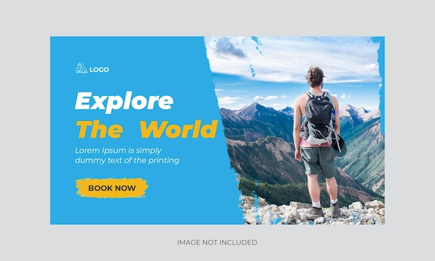 Youtube-Thumbnail-Design für Reisebüros und Video-Thumbnail des Webbanners Tourism Marketing Service