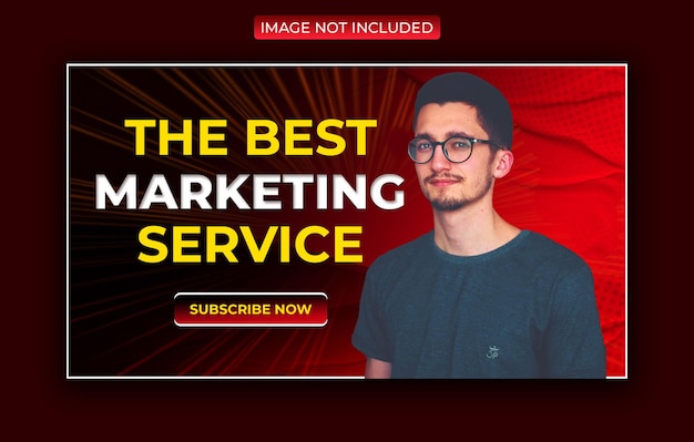 PSD youtube-thumbnail-vorlage oder business-marketing-banner für videos