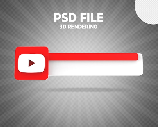 Youtube unteres drittes banner 3d-rendering-stil