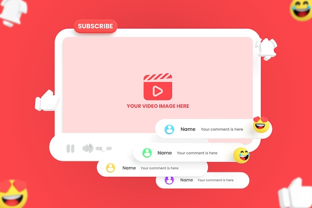 Youtube Video Player Modell mit Emojis