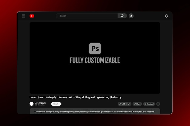 PSD youtube-video-vorlage