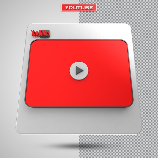 Youtube-videoplayer 3d-bildschirmdesign oder video-media-player-schnittstelle