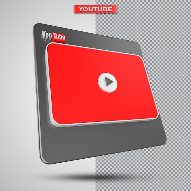 PSD youtube-videoplayer 3d-bildschirmdesign oder video-media-player-schnittstelle