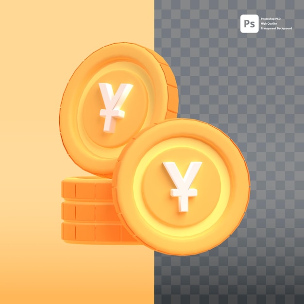 Yuan in 3D rendern für Webpräsentationen mit grafischen Assets oder andere