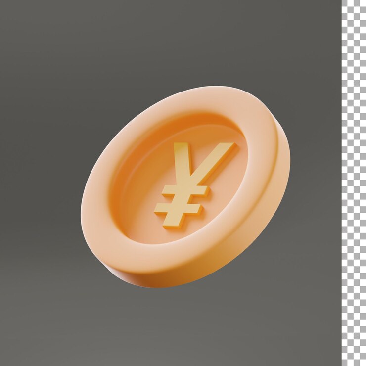 PSD yuan moneda representación 3d