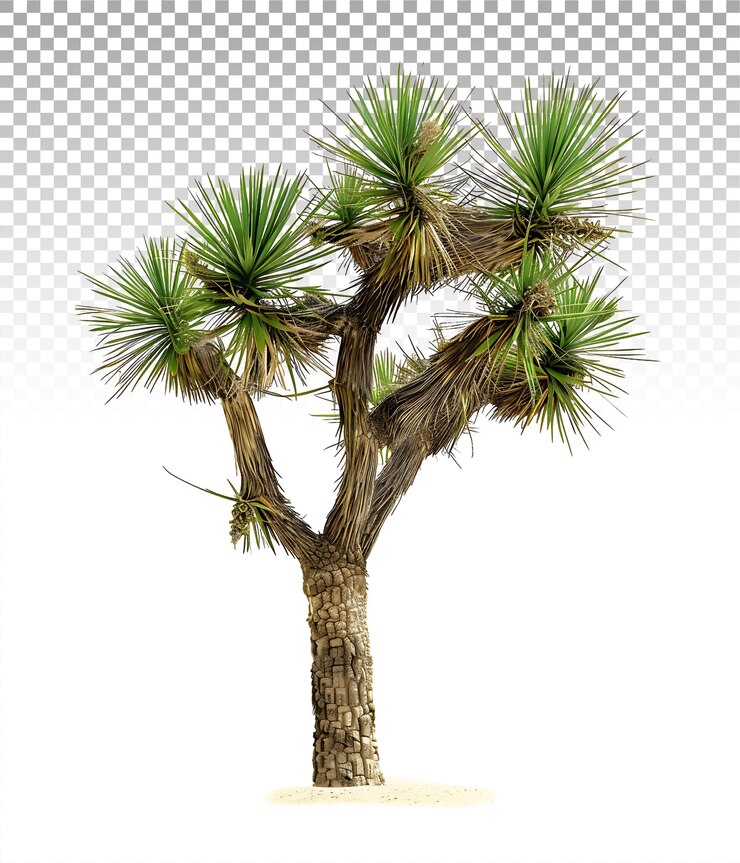 PSD yucca brevifolia aislada en un fondo claro