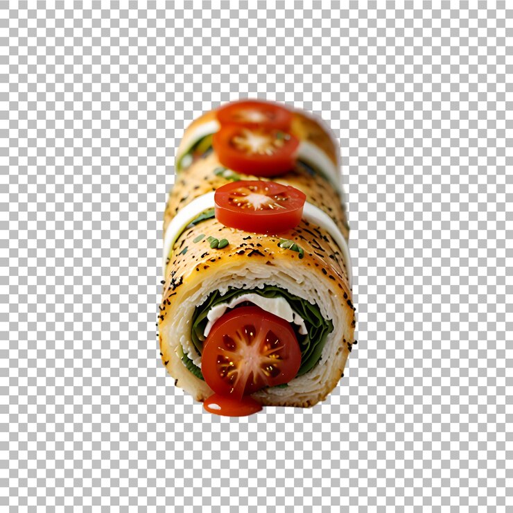 PSD yummy caprese rollo aislado en un fondo transparente psd premium