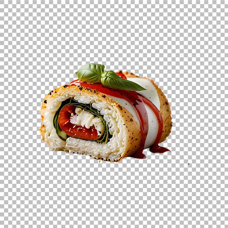 PSD yummy caprese rollo aislado en un fondo transparente psd premium