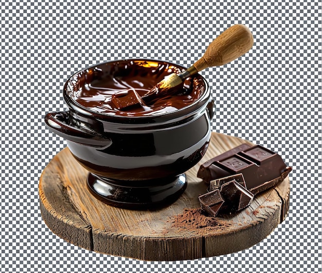 PSD yummy chocolate fondue isolated on transparent background