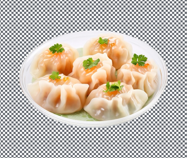 Yummy Crystal Dumplings Har Gow isoliert auf durchsichtigem Hintergrund