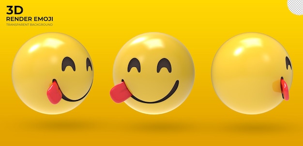 Yummy Emoji Con la lingua fuori emoticon rendering 3d