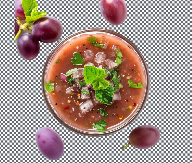 PSD yummy gitega grilled grape gari gazpacho isolado em fundo transparente