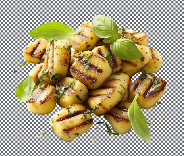 PSD yummy gitega grilled green gari gnocchi aislado sobre un fondo transparente