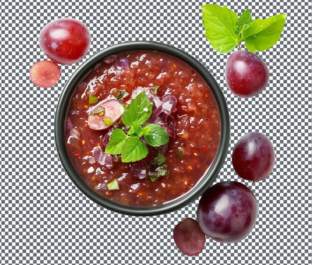 Yummy Gitega uva a la parrilla Gari Gazpacho aislado sobre un fondo transparente