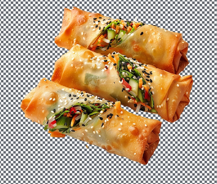 PSD yummy spring rolls aislados en un fondo transparente