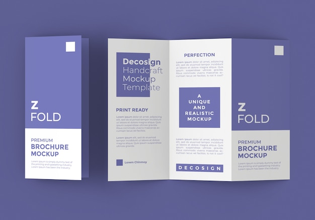 PSD z fold brochure mockup