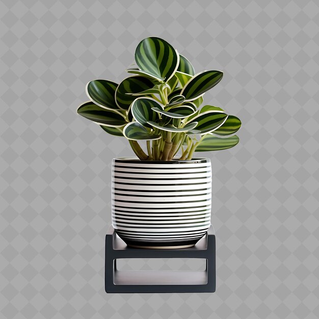 PSD z2 peperomia in ceramic modern linear geometric design pot sitt isolated green tree for home decor