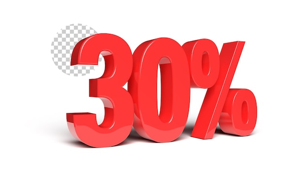 Zahl 30 Prozent 3d