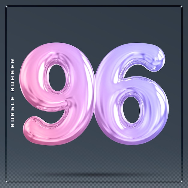 Zahl Bubble Gradient 3D-Rendering