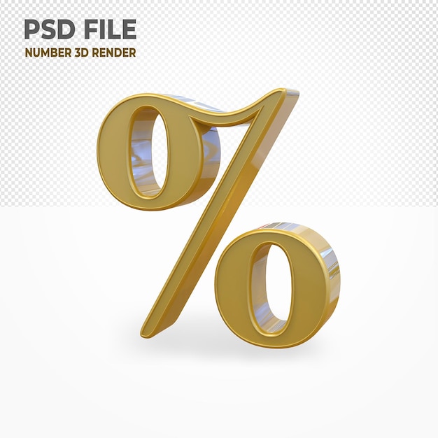 Zahl mit Stil gold 3D