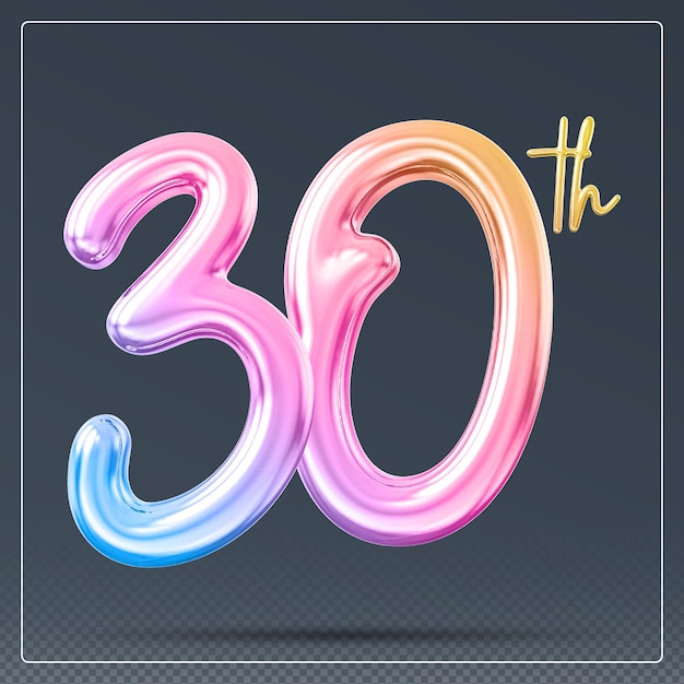 Zahlengradient des 30. Jahrestages