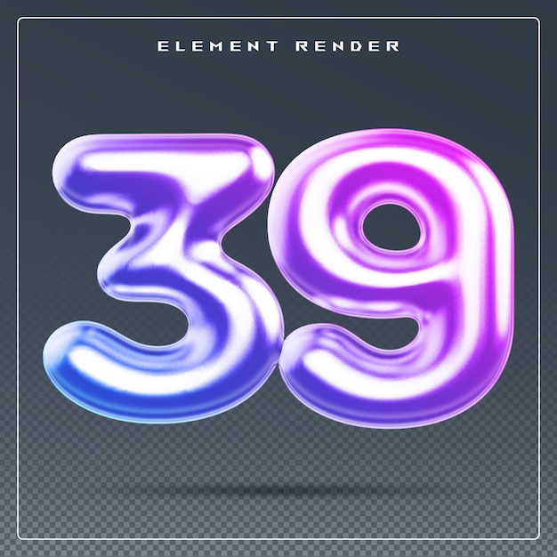 39 Zahlgradient 3D-Rendering