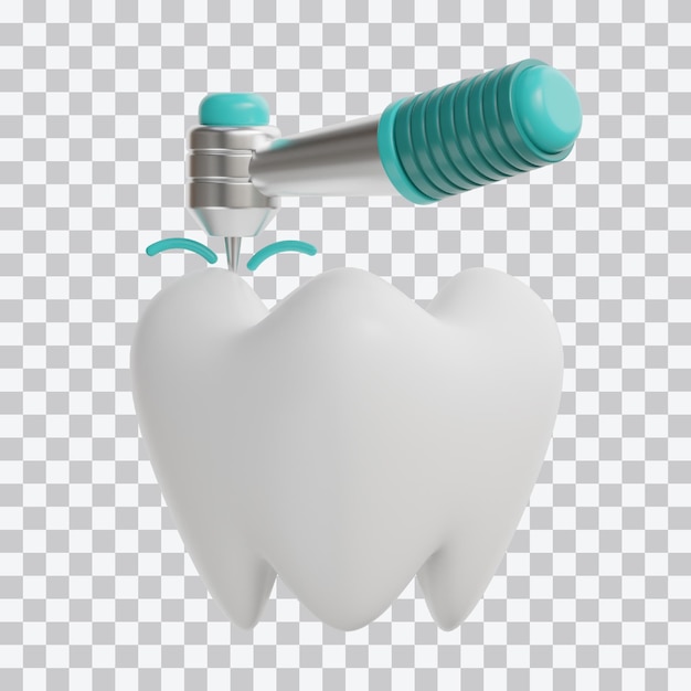 Zahnbohrung in 3D-Illustration