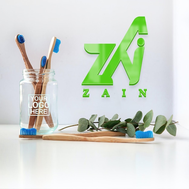 Zahnklinik-logo-mockup von graphicsfamily