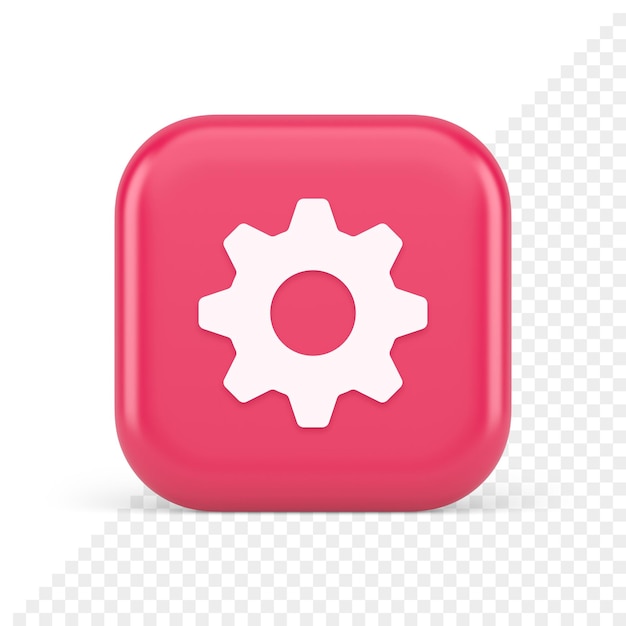 Zahnrad-Schaltfläche Web-Technologie Einstellung Reparatur Business Interface 3d realistische Symbol