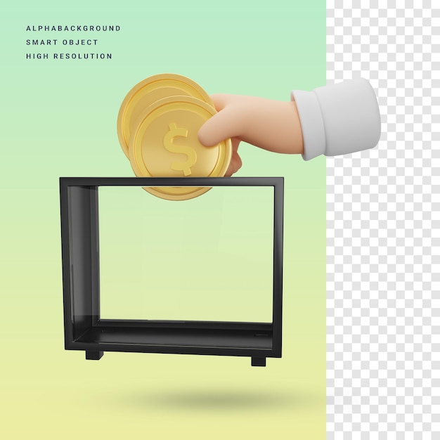 Zakat 3d icono ilustración