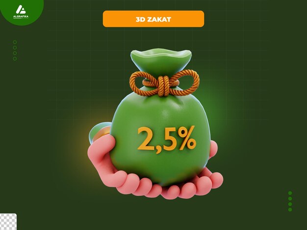 PSD zakat 3d-symbol