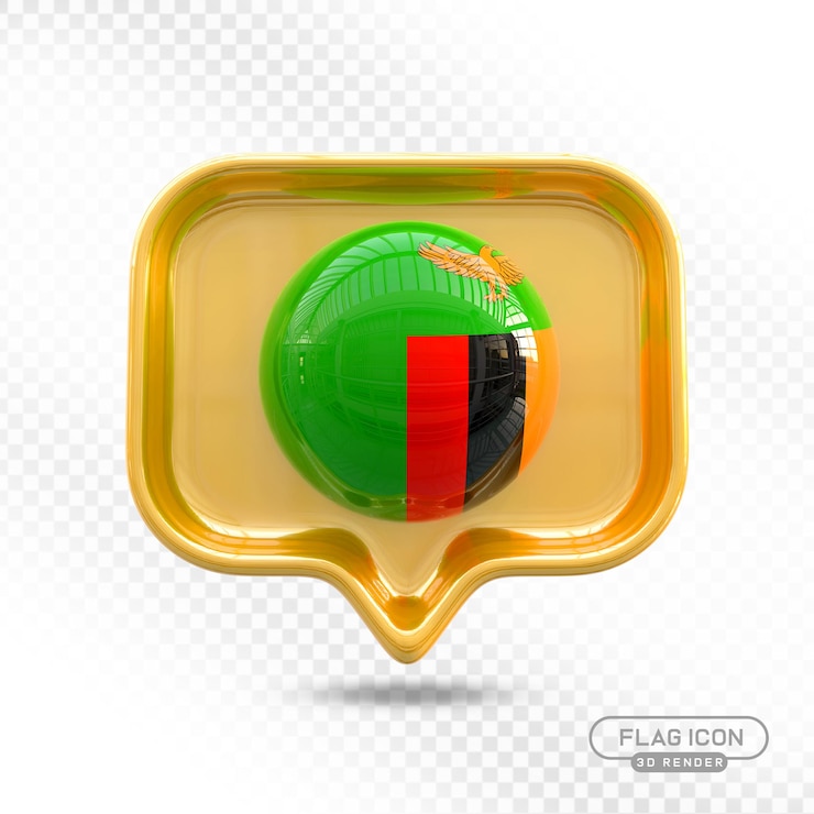 PSD zambia 3d flag icon