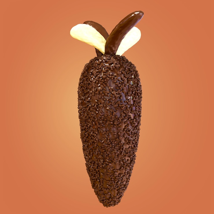 PSD la zanahoria de chocolate en 3d