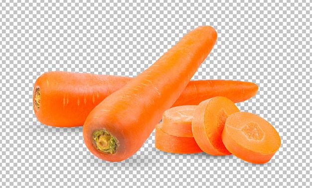 Zanahoria fresca en capa alfa