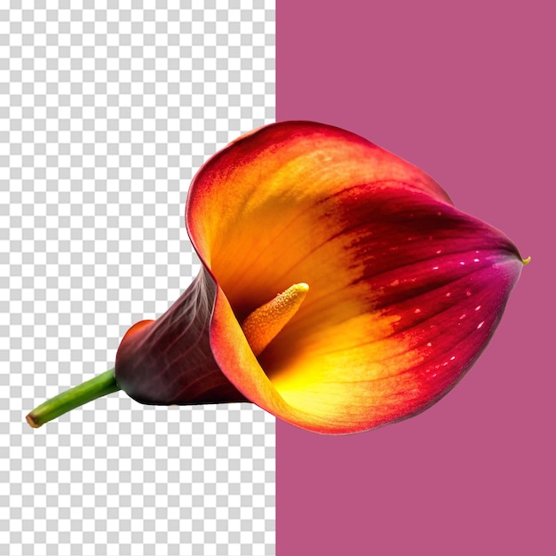 Zantedeschia-Blumen auf durchsichtigem Hintergrund