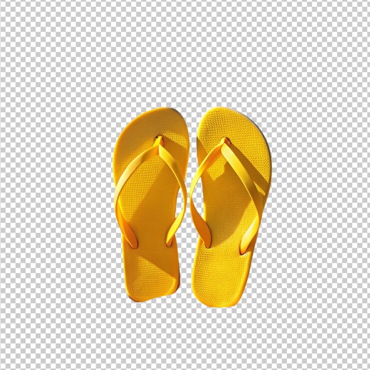 PSD zapatillas amarillas en la playa de arena