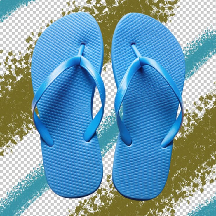PSD zapatillas azules de verano sobre un fondo transparente