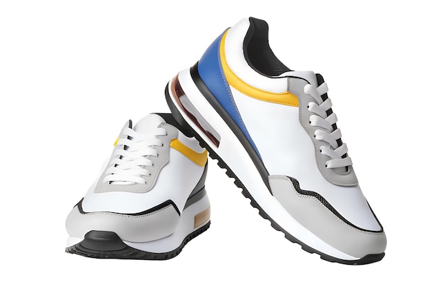 Las zapatillas deportivas modernas multicolores aisladas sobre un fondo transparente