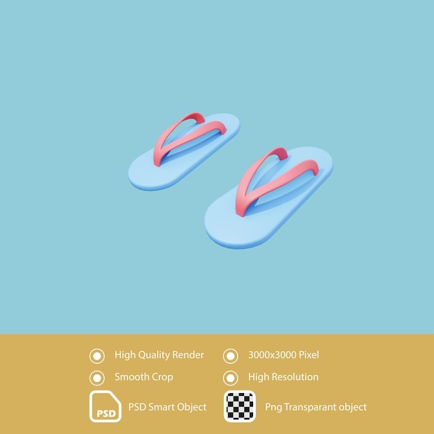 zapatillas de ilustración 3d en verano