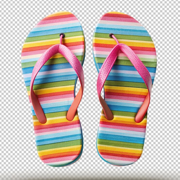 PSD zapatillas de playa aisladas sobre un fondo transparente